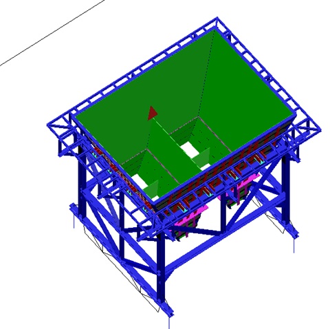 Cálculo, diseño y despiece Teckla Structure. Tolva de gran Tonelaje
